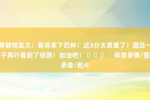 黄健翔发文：客场拿下巴林！这3分太贵重了！国足一下子再行看到了但愿！加油吧！ ​​​    体育录像/图片