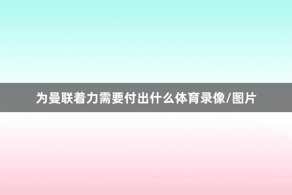 为曼联着力需要付出什么体育录像/图片