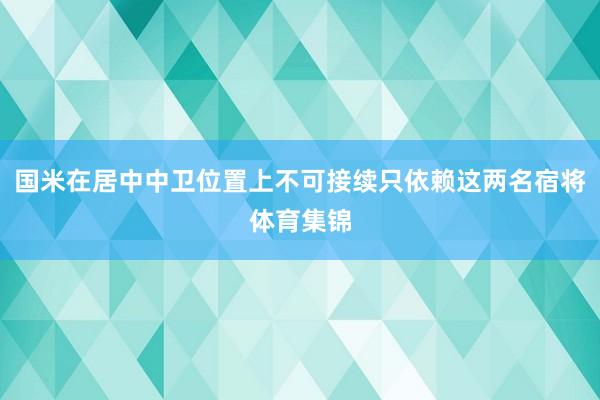 国米在居中中卫位置上不可接续只依赖这两名宿将体育集锦