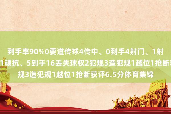 到手率90%0要道传球4传中、0到手4射门、1射正1错失首要契机11顽抗、5到手16丢失球权2犯规3造犯规1越位1抢断获评6.5分体育集锦