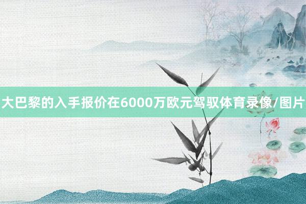 大巴黎的入手报价在6000万欧元驾驭体育录像/图片