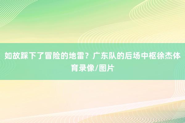 如故踩下了冒险的地雷？广东队的后场中枢徐杰体育录像/图片